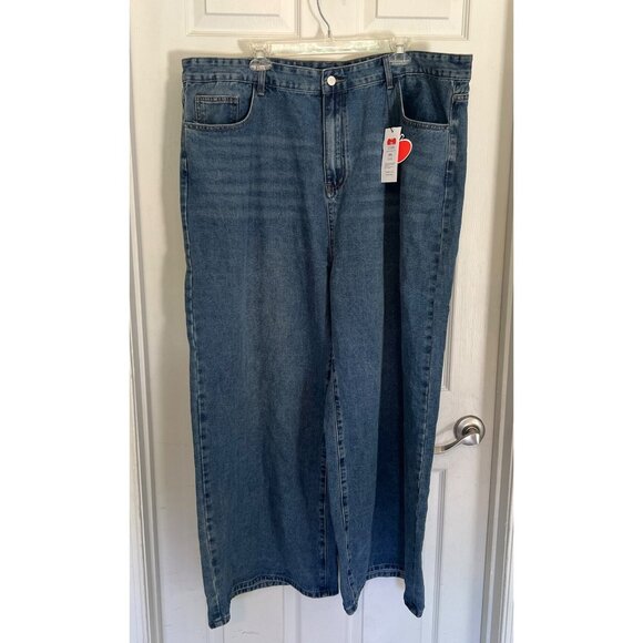 Cider Denim - Cider Medium Wash Denim Wide Leg High Rise Women's Jeans 3XL NWT